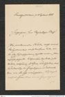 Nachlass Franz Steindachner, Brief von J. Blum an Franz Steindachner (07.09.1888), Inv.Nr. 41.01, Seite 1
